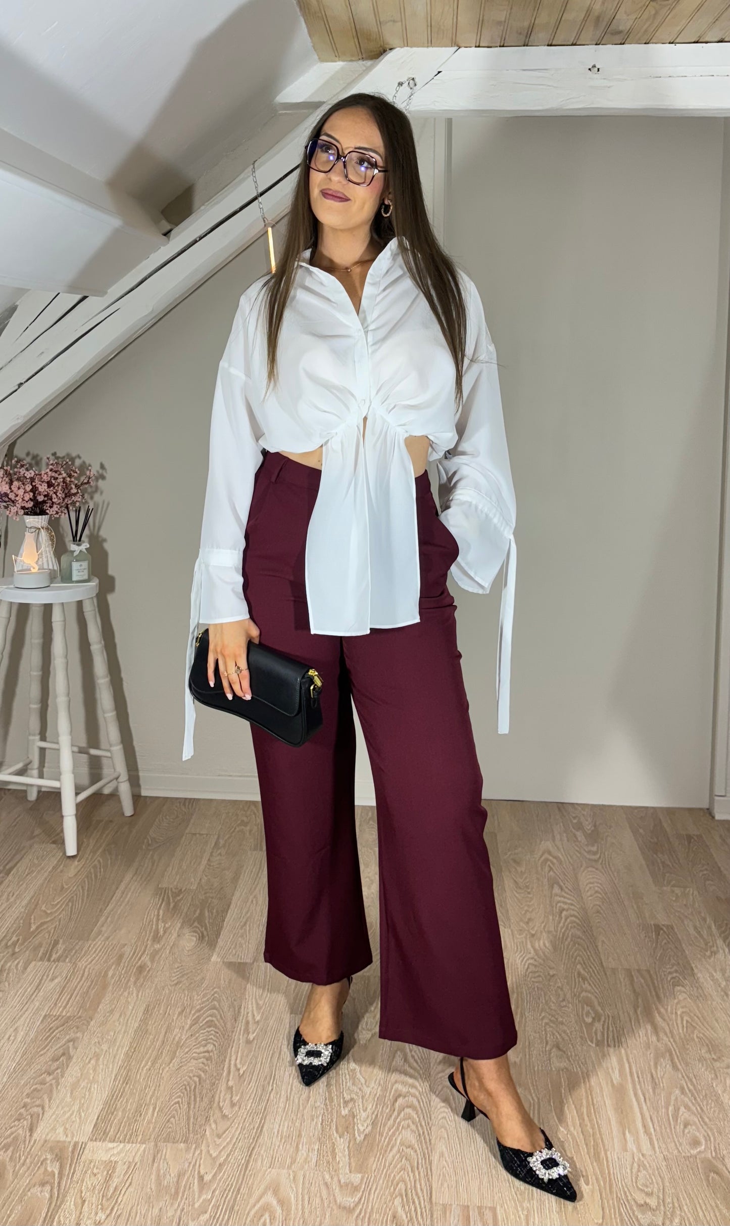 Pantalon tailleur – bordeaux