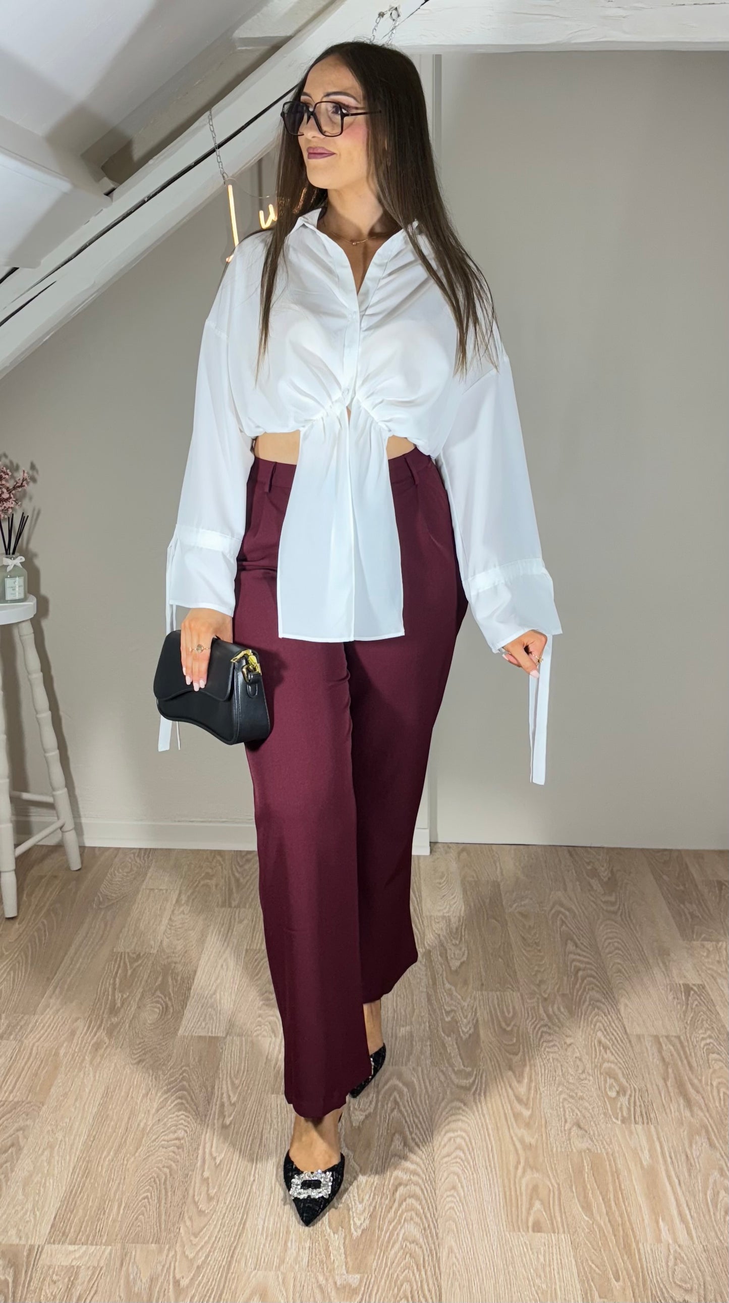 Pantalon tailleur – bordeaux