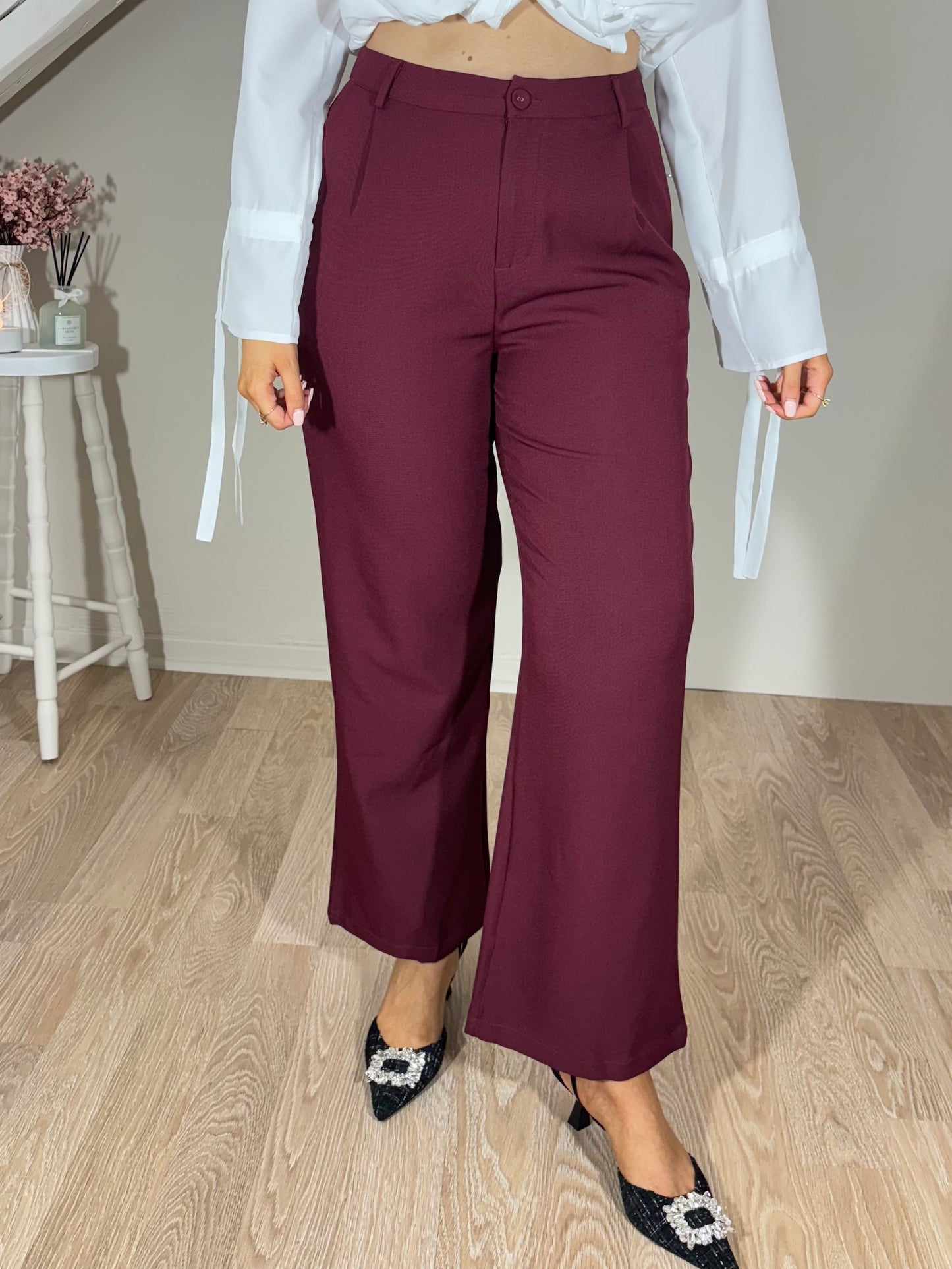 Pantalon tailleur – bordeaux