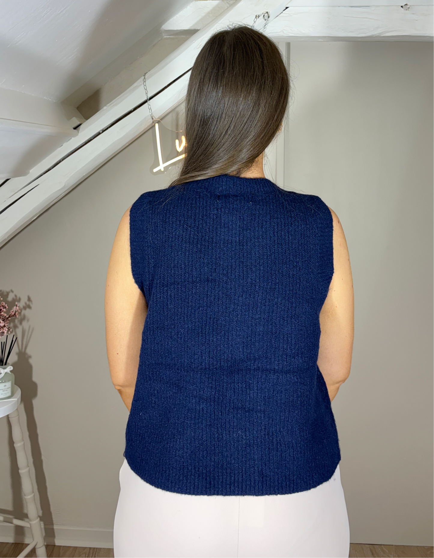 Gilet doux sans manches – marine