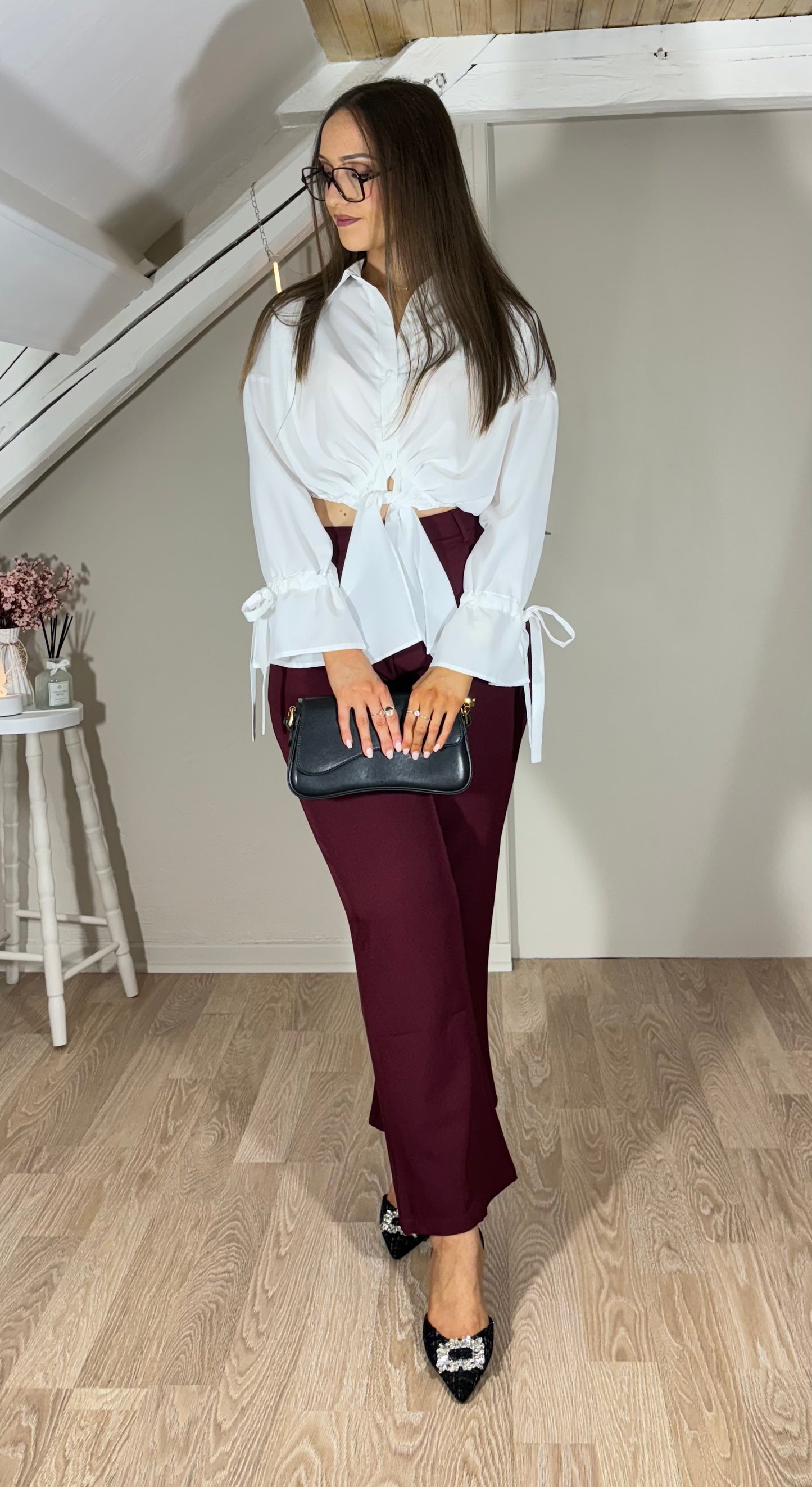 Pantalon tailleur – bordeaux