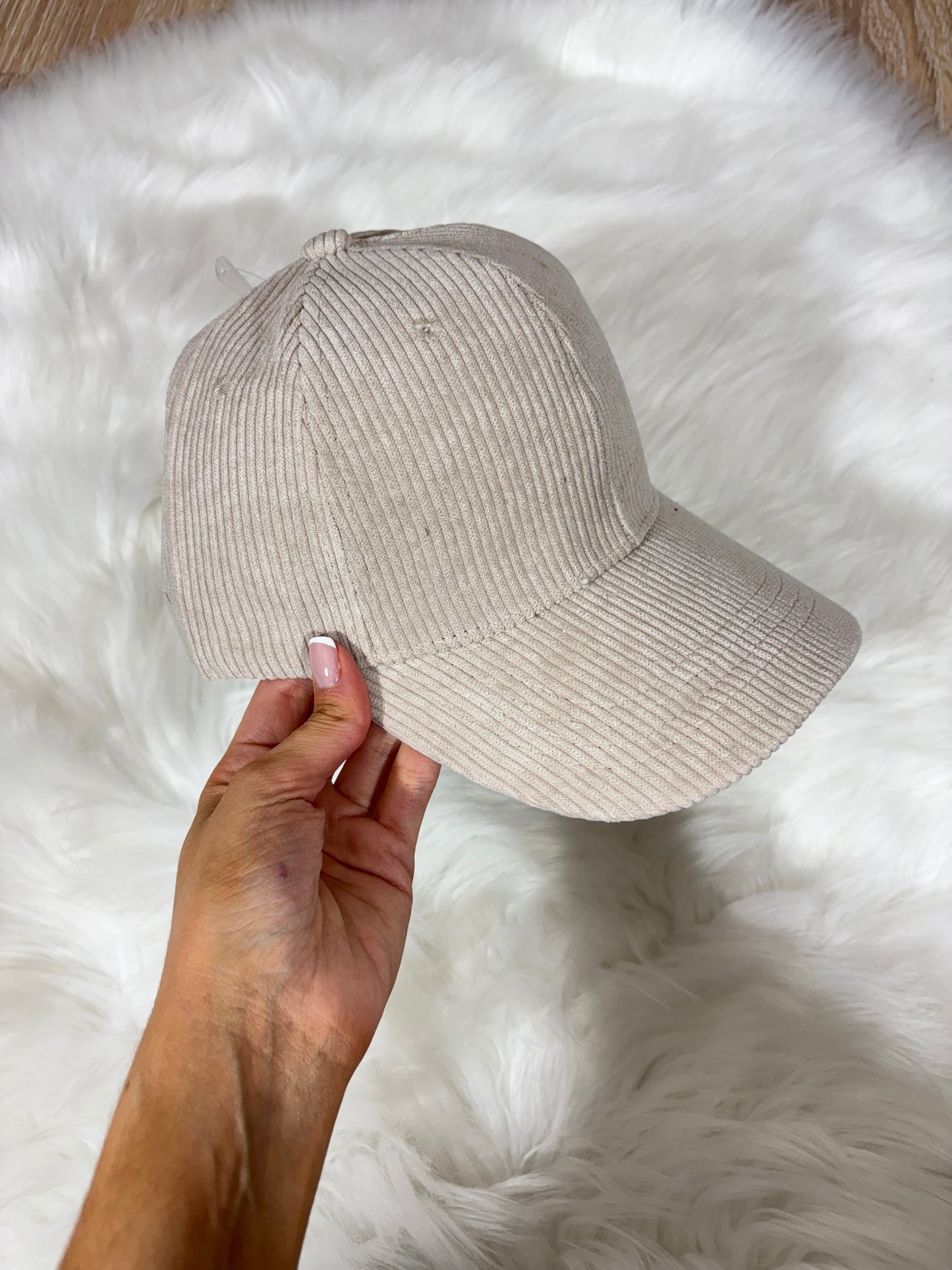 Casquette velours côtelé - beige