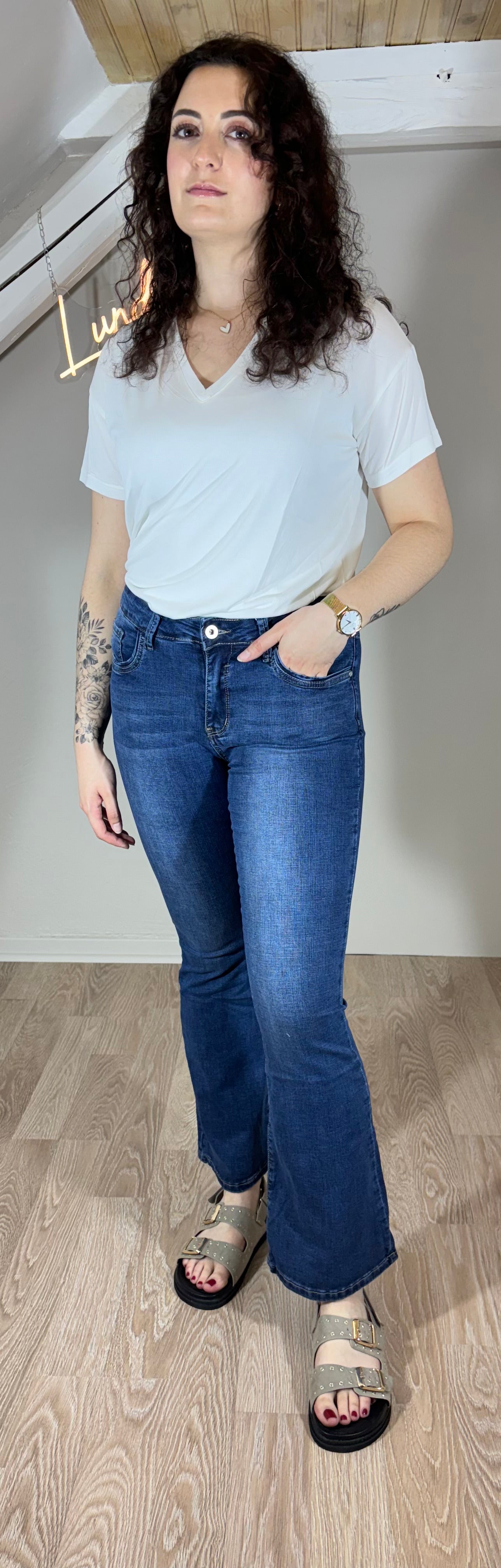 Jean flare bleu