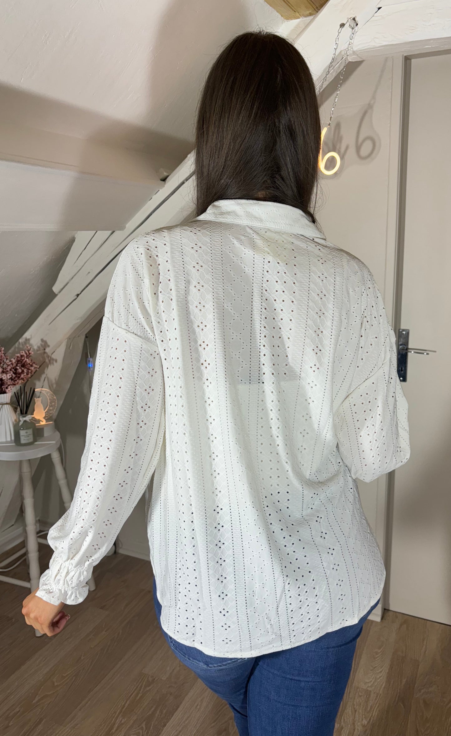 Chemisier broderie anglaise blanc ou vert