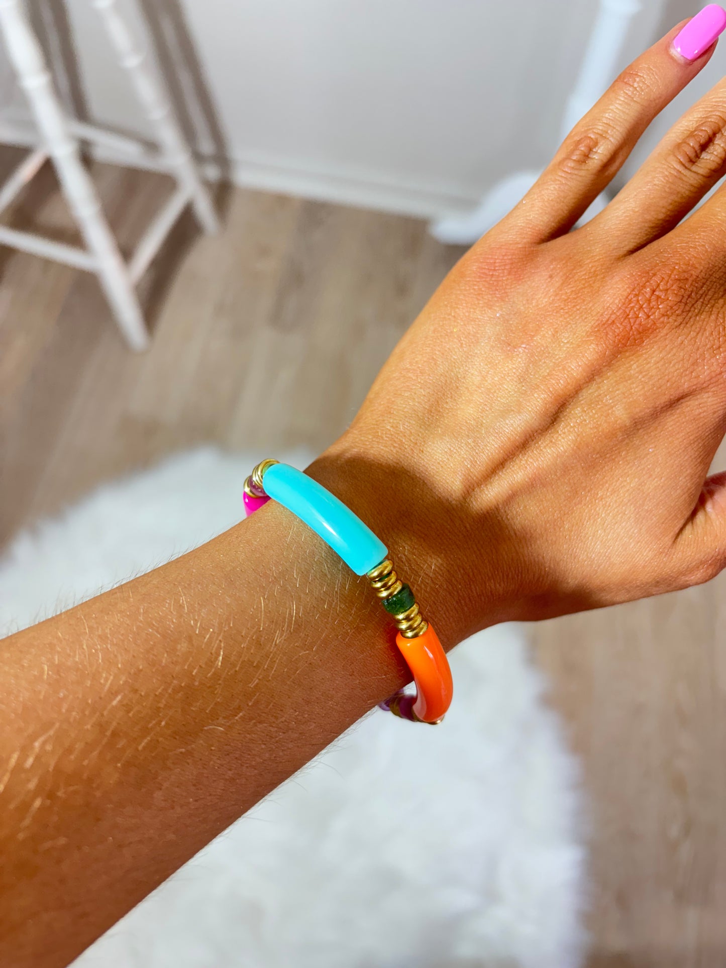 Bracelet tiges multicolores