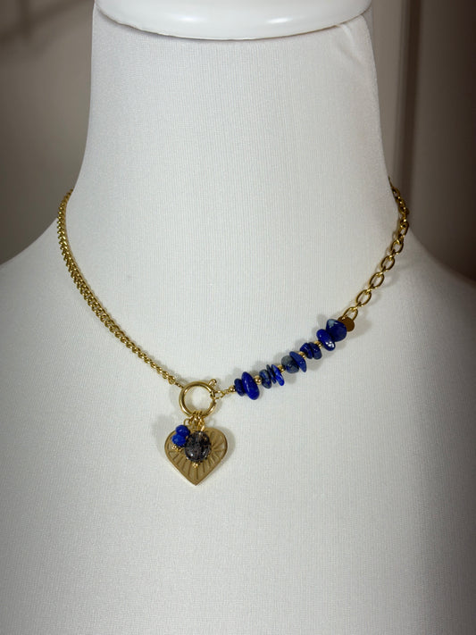 Collier pierres bleues