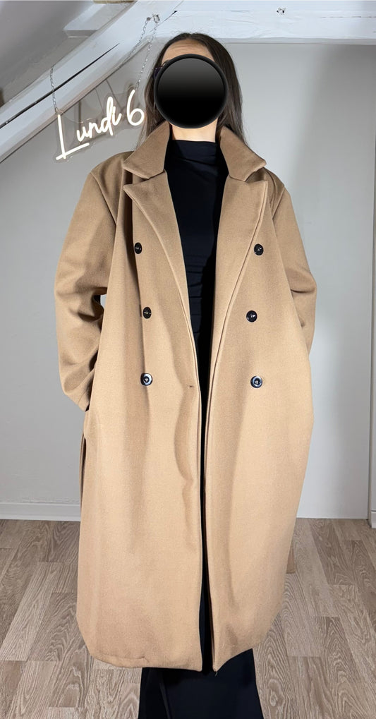 Manteau ceinture - camel