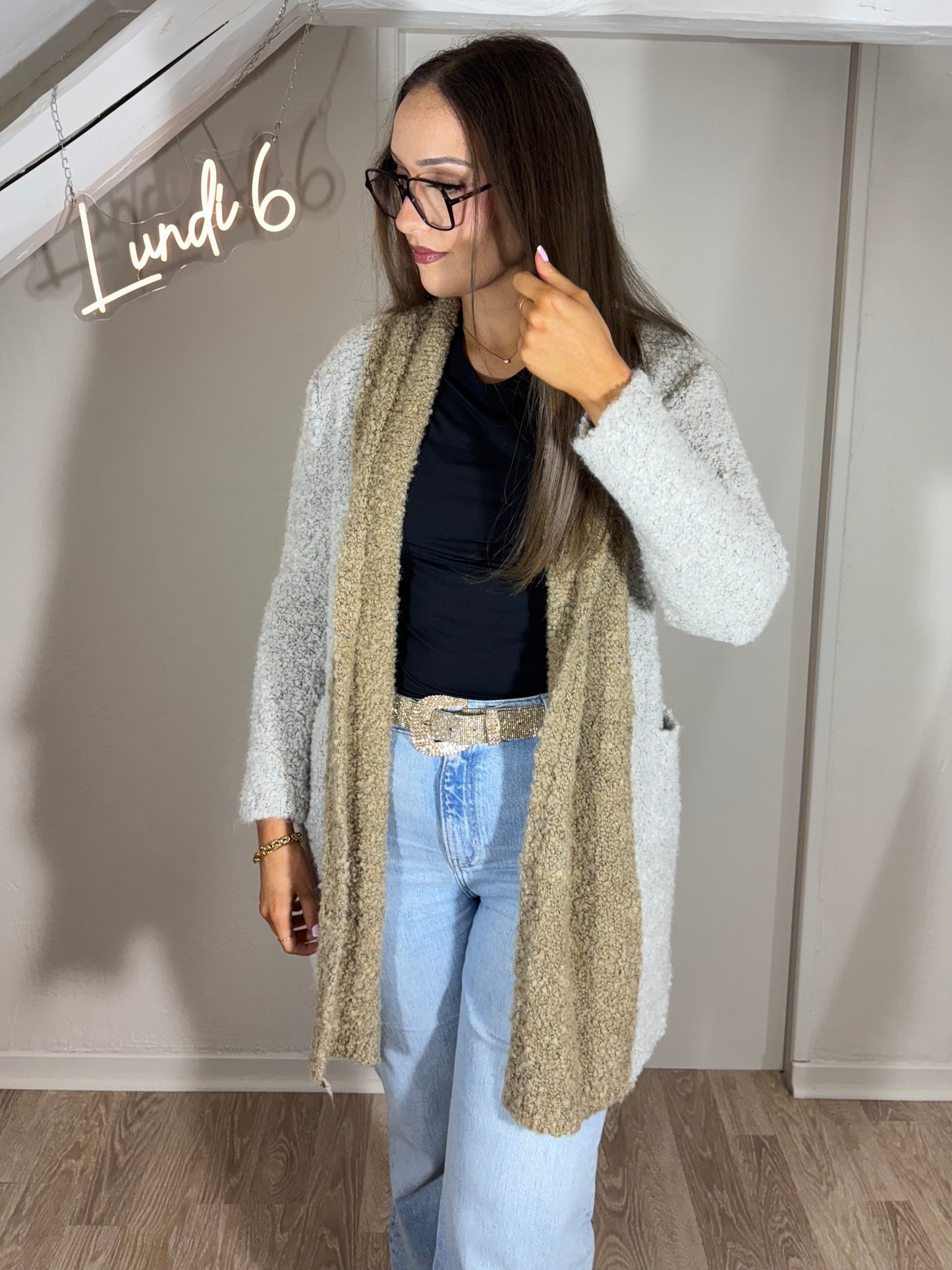 Gilet bouclettes - gris