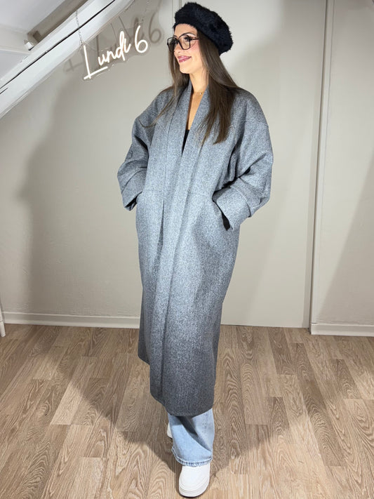 Manteau long oversize - gris