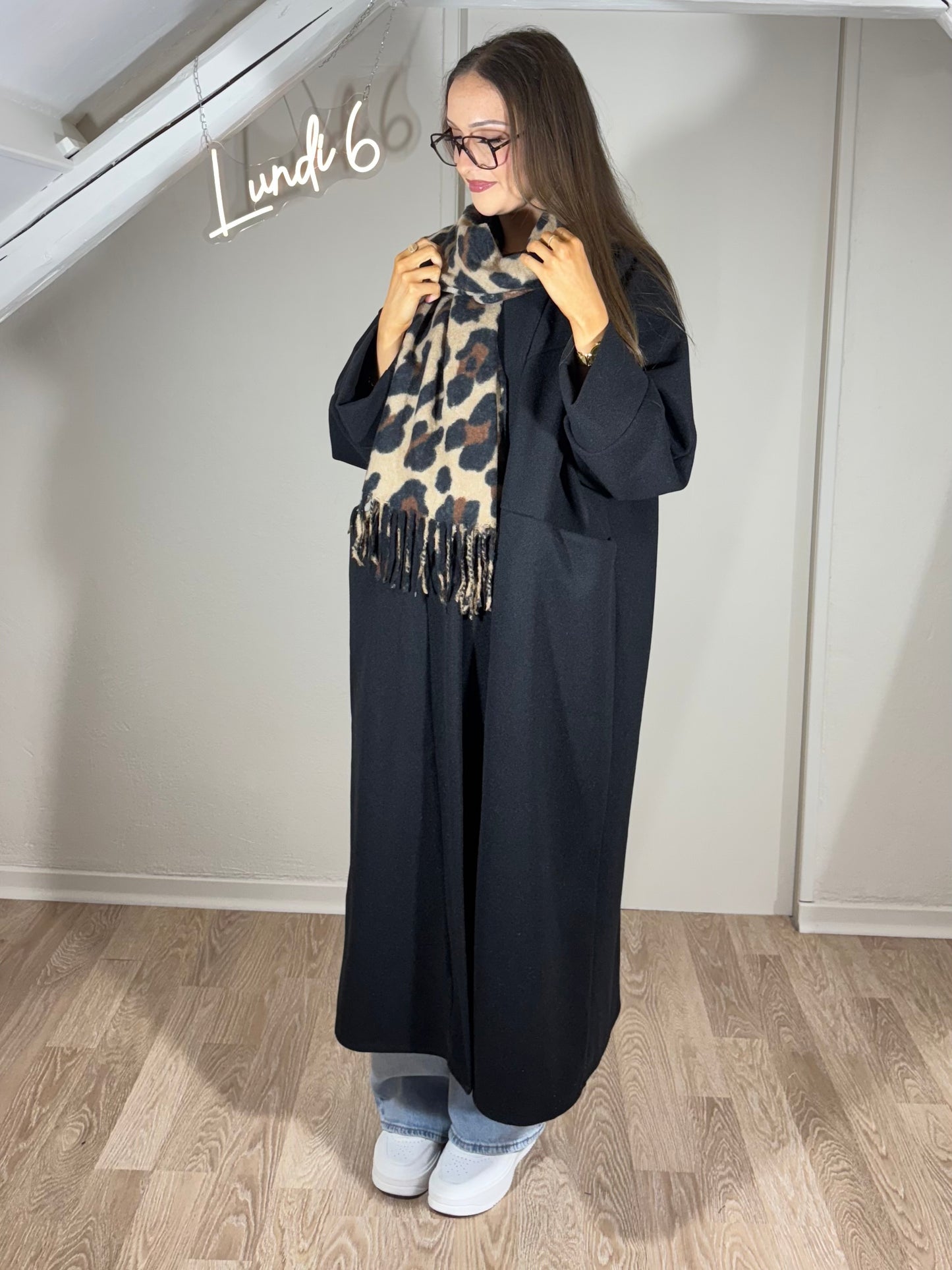 Manteau long oversize - noir